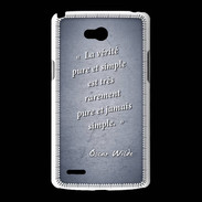 Coque LG L80 Vérité pure Bleu Citation Oscar Wilde