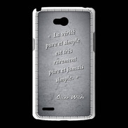 Coque LG L80 Vérité pure Noir Citation Oscar Wilde