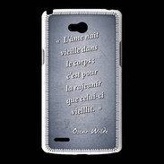 Coque LG L80 Ame nait Bleu Citation Oscar Wilde