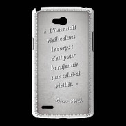 Coque LG L80 Ame nait Gris Citation Oscar Wilde