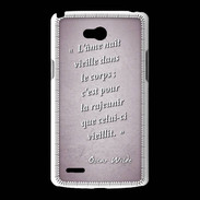 Coque LG L80 Ame nait Rose Citation Oscar Wilde