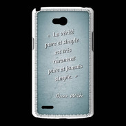 Coque LG L80 Vérité pure Turquoise Citation Oscar Wilde