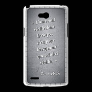 Coque LG L80 Ame nait Noir Citation Oscar Wilde