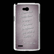 Coque LG L80 Ame nait Violet Citation Oscar Wilde