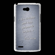 Coque LG L80 Ami poignardée Bleu Citation Oscar Wilde