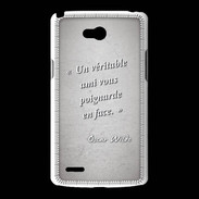 Coque LG L80 Ami poignardée Gris Citation Oscar Wilde