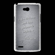 Coque LG L80 Ami poignardée Noir Citation Oscar Wilde