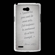 Coque LG L80 Avis gens Gris Citation Oscar Wilde