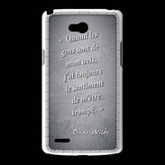 Coque LG L80 Avis gens Noir Citation Oscar Wilde