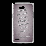 Coque LG L80 Avis gens violet Citation Oscar Wilde