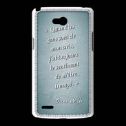 Coque LG L80 Avis gens Turquoise Citation Oscar Wilde