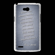 Coque LG L80 Bons heureux Bleu Citation Oscar Wilde