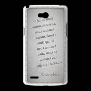 Coque LG L80 Bons heureux Gris Citation Oscar Wilde