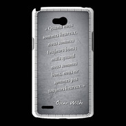 Coque LG L80 Bons heureux Noir Citation Oscar Wilde