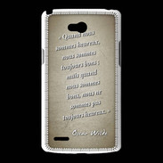 Coque LG L80 Bons heureux Sepia Citation Oscar Wilde