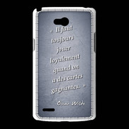 Coque LG L80 Cartes gagnantes Bleu Citation Oscar Wilde