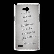 Coque LG L80 Cartes gagnantes Gris Citation Oscar Wilde