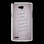 Coque LG L80 Cartes gagnantes Rose Citation Oscar Wilde