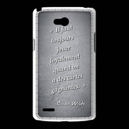 Coque LG L80 Cartes gagnantes Noir Citation Oscar Wilde