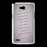 Coque LG L80 Bons heureux Rose Citation Oscar Wilde