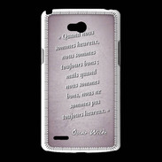 Coque LG L80 Bons heureux Rose Citation Oscar Wilde