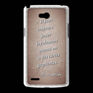 Coque LG L80 Cartes gagnantes Rouge Citation Oscar Wilde