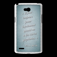 Coque LG L80 Cartes gagnantes Turquoise Citation Oscar Wilde