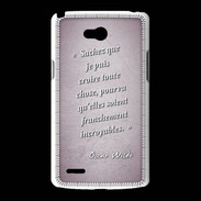 Coque LG L80 Croire Rose Citation Oscar Wilde