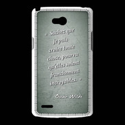 Coque LG L80 Croire Vert Citation Oscar Wilde