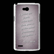 Coque LG L80 Croire Violet Citation Oscar Wilde