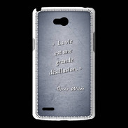 Coque LG L80 Désillusion vie Bleu Citation Oscar Wilde