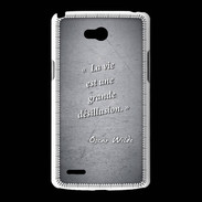 Coque LG L80 Désillusion vie Noir Citation Oscar Wilde