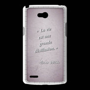 Coque LG L80 Désillusion vie Rose Citation Oscar Wilde