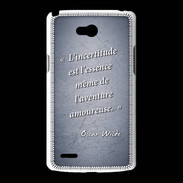 Coque LG L80 Incertitude amour Bleu Citation Oscar Wilde