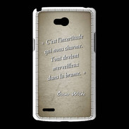 Coque LG L80 Incertitude amour Sepia Citation Oscar Wilde