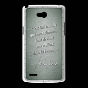 Coque LG L80 Incertitude amour Vert Citation Oscar Wilde