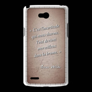 Coque LG L80 Incertitude amour Rouge Citation Oscar Wilde