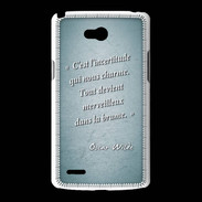 Coque LG L80 Incertitude amour Turquoise Citation Oscar Wilde