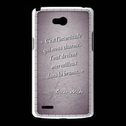 Coque LG L80 Incertitude amour Violet Citation Oscar Wilde