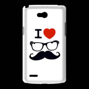 Coque LG L80 I love Lunette Moustache