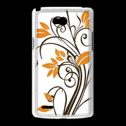 Coque LG L80 motif floral marron