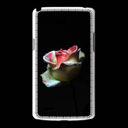 Coque LG L80 Belle rose sur fond noir PR