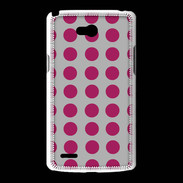 Coque LG L80 pois gris & framboise