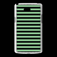 Coque LG L80 rayures vert d'eau et noires
