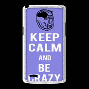Coque LG L80 Keep calm Be Crazy Bleu