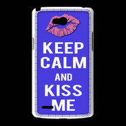 Coque LG L80 Keep Calm Kiss me Bleu