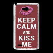 Coque LG L80 Keep Calm Kiss me Brique