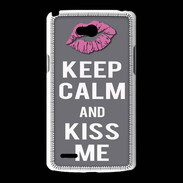 Coque LG L80 Keep Calm Kiss me Gris