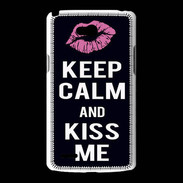 Coque LG L80 Keep Calm Kiss me Noir