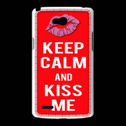 Coque LG L80 Keep Calm Kiss me Rouge